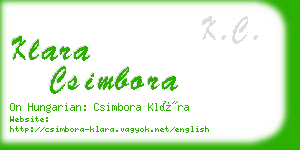 klara csimbora business card